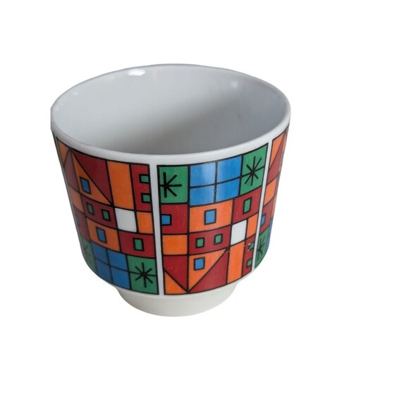 Vintage Schumann Arzberg Bavaria Germany Geometric Coffee Cups Creamer Mod 1970' - Picture 3 of 12